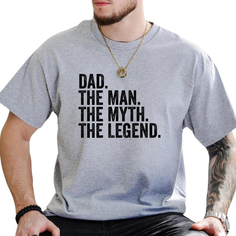 Dad The Man The Myth The Legend Graphic Tee, Funny T-shirt For Dad, Daddy Life Tee, Best Father Shirt, Retro Gift For...