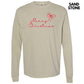 Dainty Script Red Merry Christmas Long Sleeve Comfort Colors T-Shirt 'NLB' Hoodie, Sweatshirt | ZylaModa.com