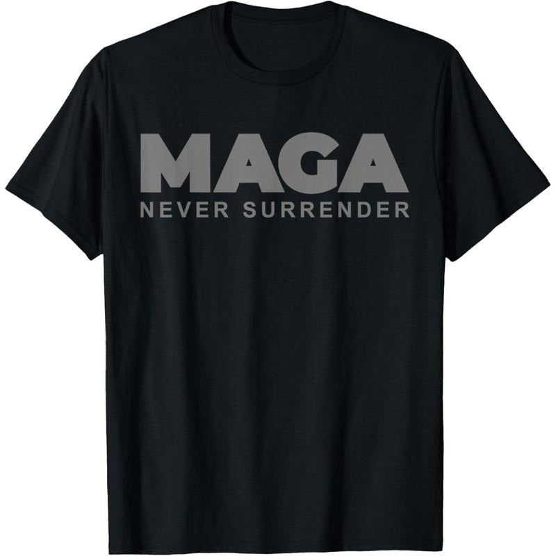 Dark Color President Trump MAGA Never Surrender USA 4th July T-Shirt made in usa Hoodie, Sweatshirt | ZylaModa.com