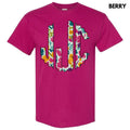 Dark Floral Monogram Gildan Short Sleeve T-Shirt 'NLB' Hoodie, Sweatshirt | ZylaModa.com