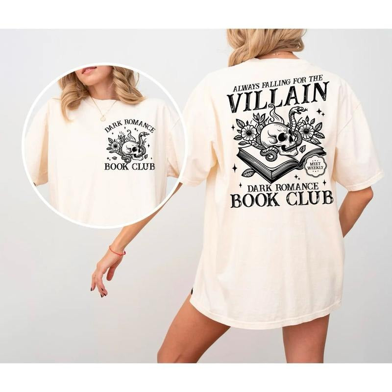 Dark Romance Book Club Shirt, Funny Goth Bookish Sweatshirt, Villain Book Lover Art, Smut Reader Aesthetic Tee, Book...