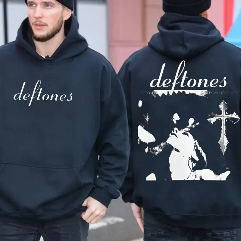 Ddeftones Hoodie On Back, Heavy Metal Band Hoodie, Around The Fur, Unisex Sweater Pullover Tee Sweatshirt | ZylaModa.com