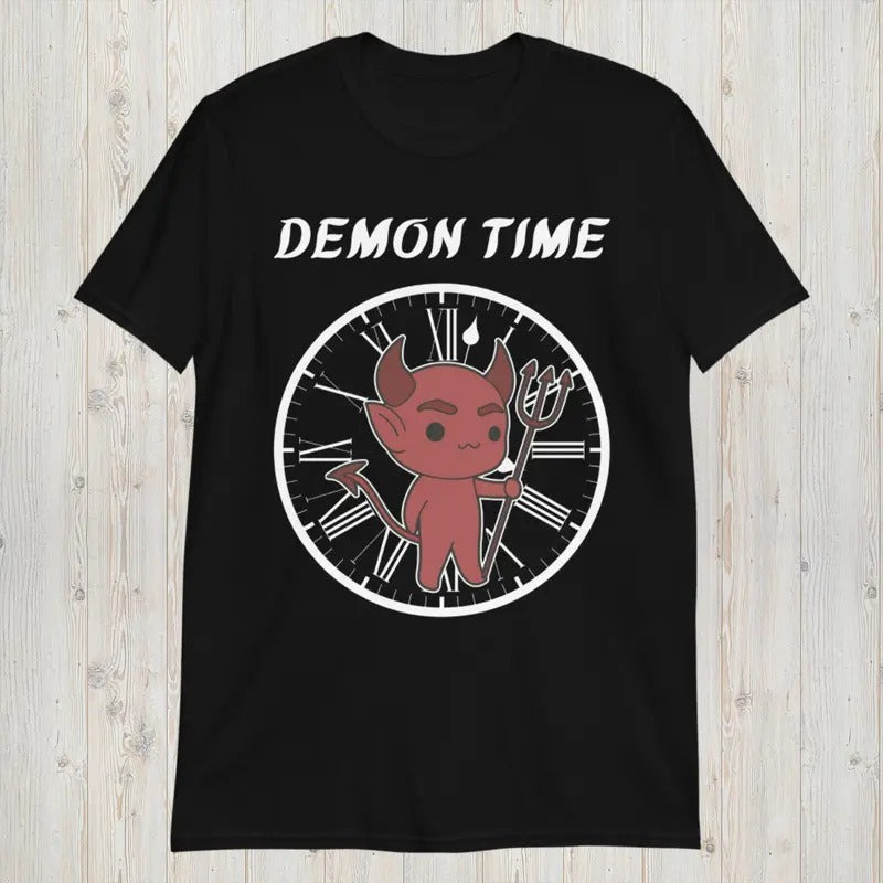 Demon Time T-shirt Devil Emoji Tee Short-sleeve Unisex Hoodie, Sweatshirt | ZylaModa.com