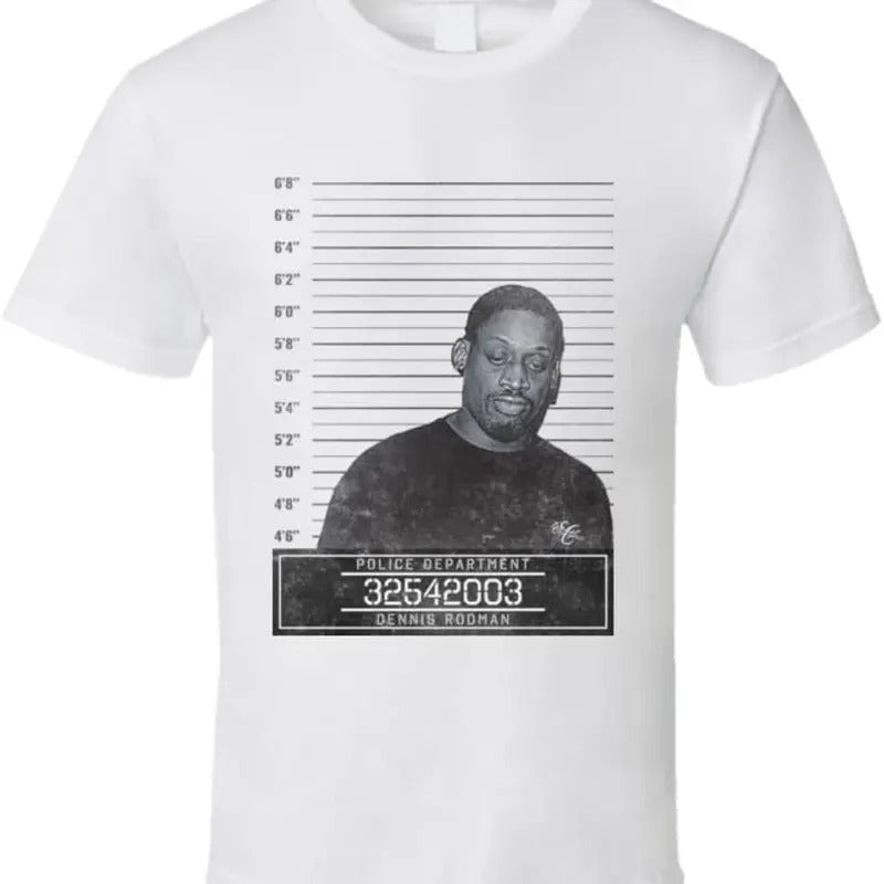 Dennis Rodman Famous Sports Star Mugshot Police Department T Shirt Hoodie, Sweatshirt | ZylaModa.com