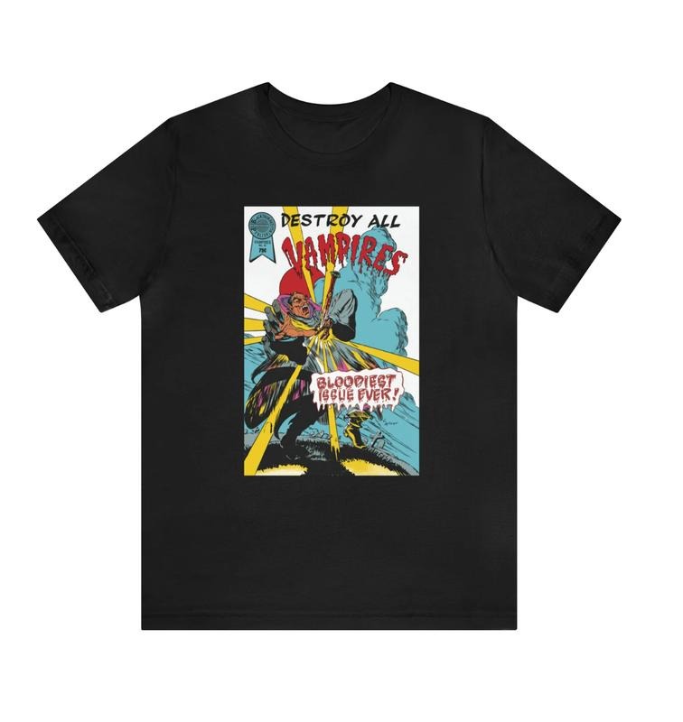 Destroy All Vampires Short Sleeve Tee The Lost Boys Movie Comic T-Shirt Menswear Top Underwear Tshirt Streetwear Man...