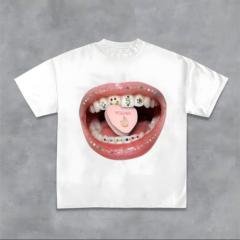 Diamond Grillz Pills Graphic Tee Oversized Y2k Streetwear T-Shirt Graphic Tee for Men Women Hoodie, Sweatshirt | ZylaModa.com