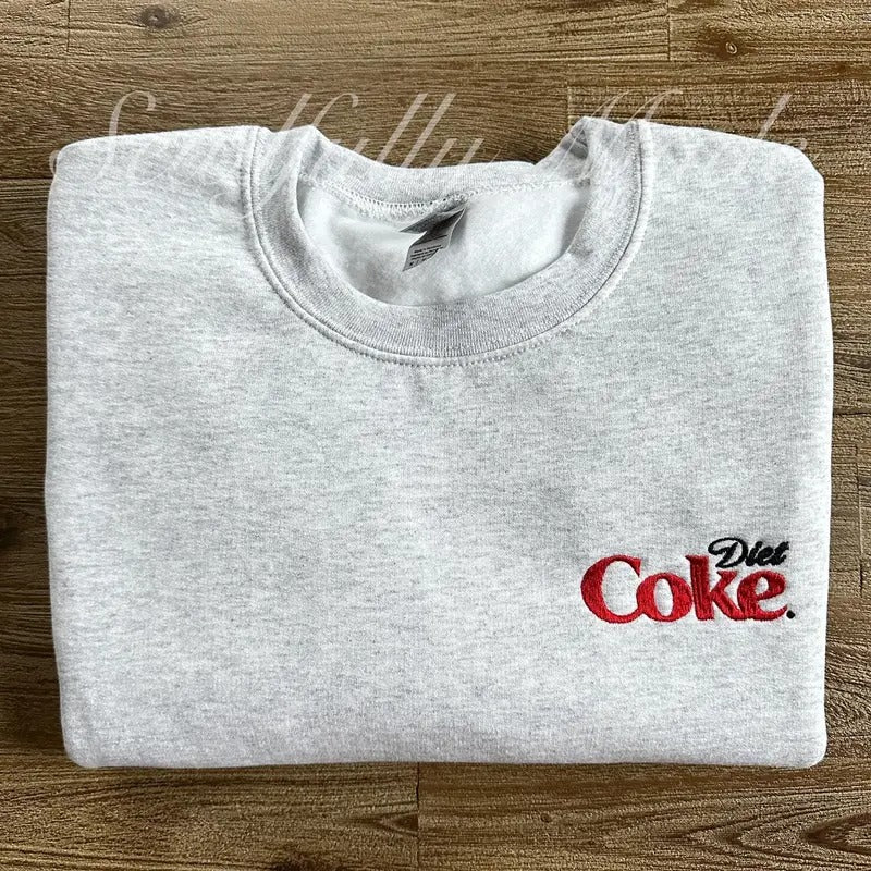 Diet Coke Sweatshirt - Unisex, Loose Fit, Embroidered, Pop Soda Cola Drink - Pullover, Fabric T-Shirts, Hoodie | ZylaModa.com