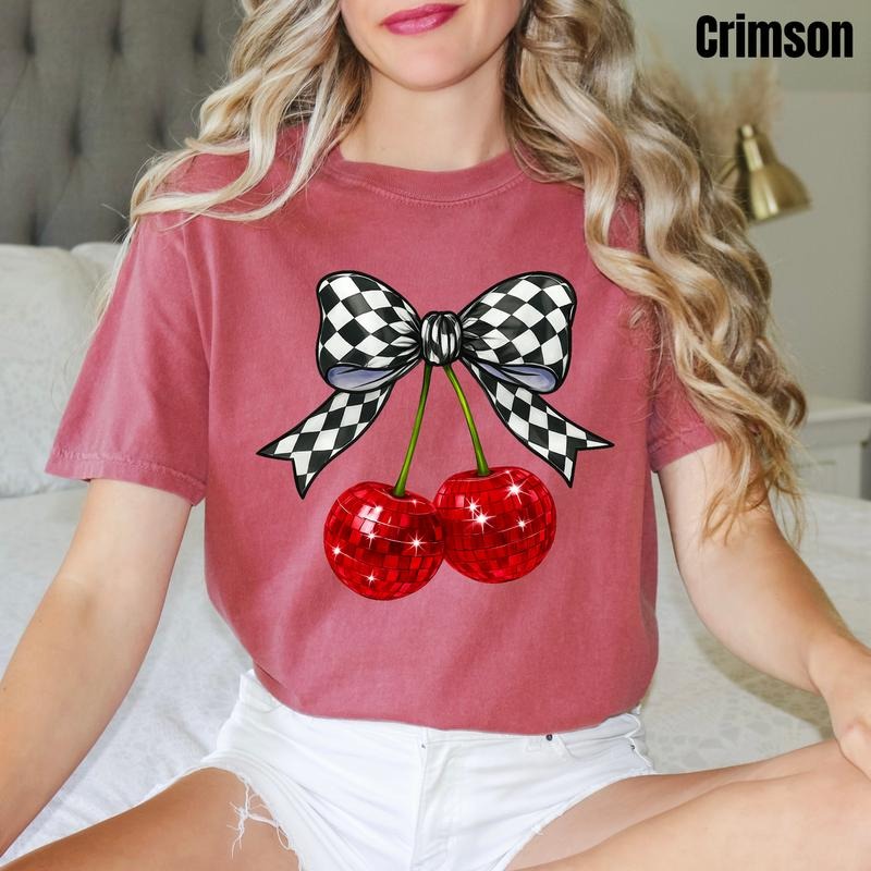 Disco Checker Cherries Comfort Colors T-Shirt 'NLB' Hoodie, Sweatshirt | ZylaModa.com