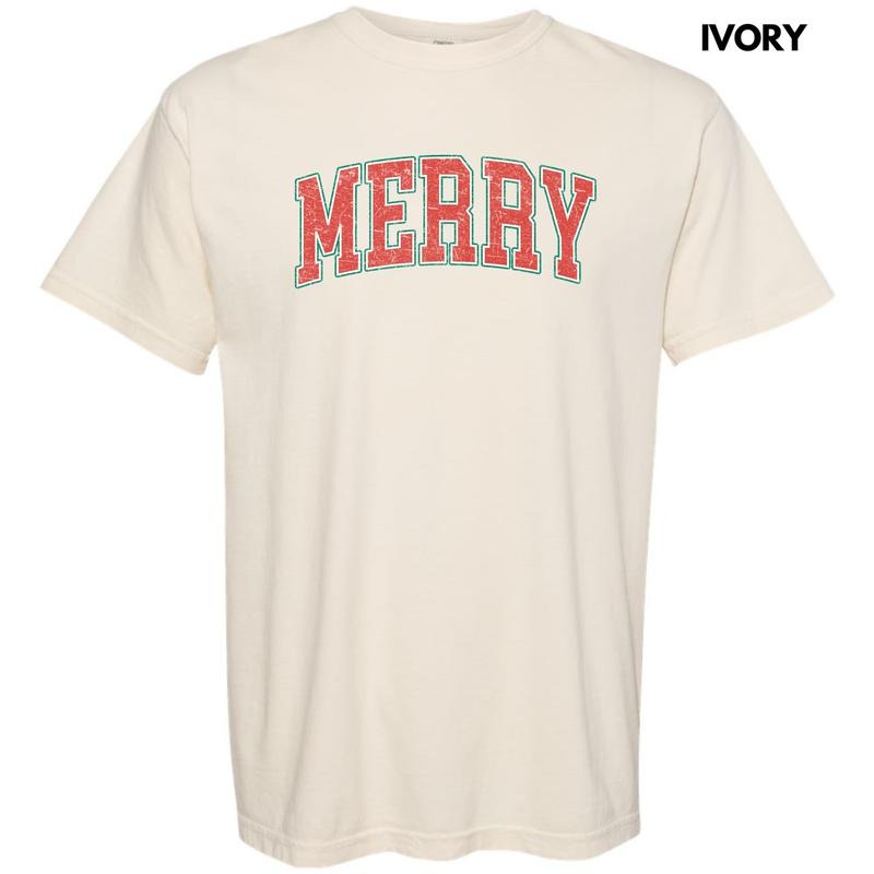 Distressed Varsity Merry Comfort Colors T-Shirt 'NLB' Hoodie, Sweatshirt | ZylaModa.com