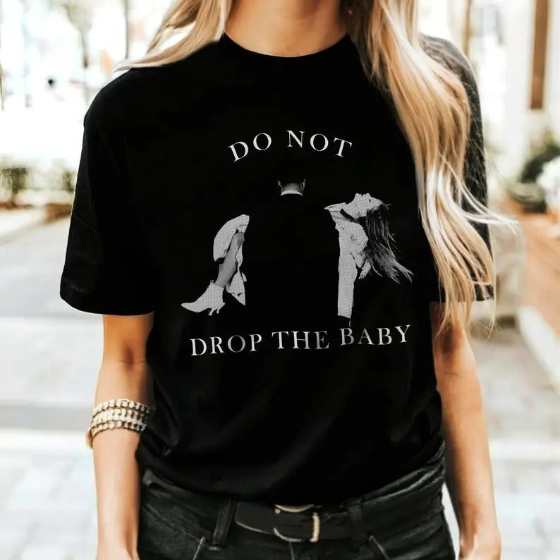 Do Not Drop The Baby ORIGINAL Vintage Style Halftone Print Don't Drop the Baby T-Shirts, Hoodie, Sweatshirt | ZylaModa.com
