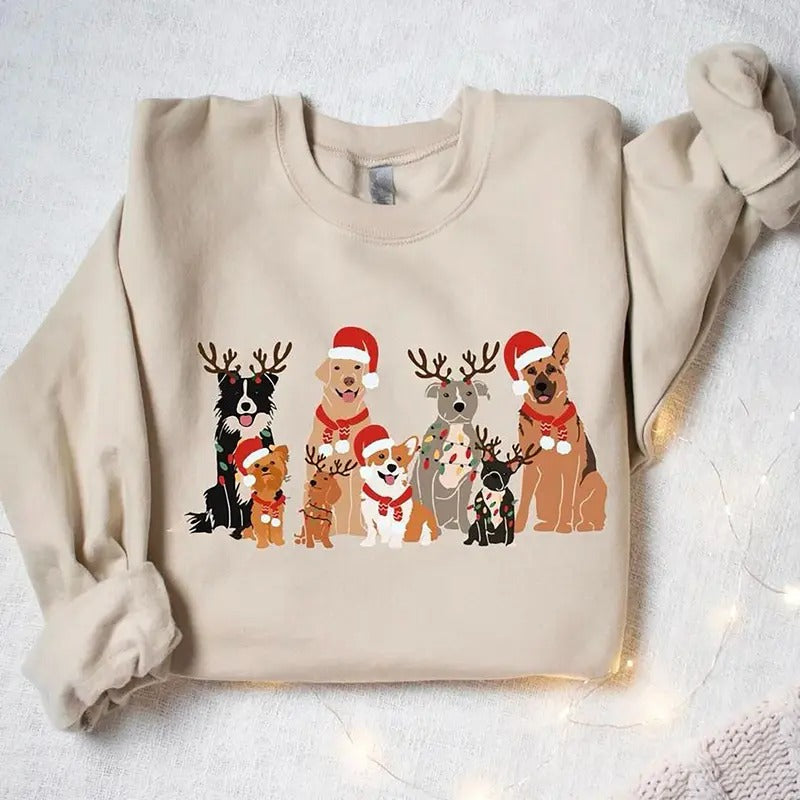 Dog Christmas Sweatshirt, Dog Owner Christmas Shirt, Dog Christmas Sweatshirt, Christmas Sweater For Dog Lover, Dogs...