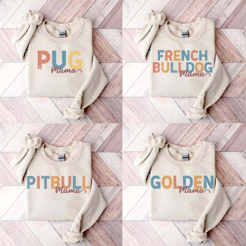 Dog Name Mama Sweatshirt, Dog Mom Crewneck, Dog Lover Gift Sweatshirt, Personalized Pet Parent Apparel, Cozy Casual Wear...