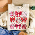 Dog Valentine Coquette Sweatshirt, Dog Mom Sweatshirt, Valentine's Day Sweatshirt, Dog Paw Print Heart Sweatshirt,...