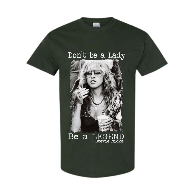 Don't be a lady be a legend 2 Sides Shirt, Stevie Nicks Shirt, Full Color, Full Size Classic Cotton Hoodie, Sweatshirt
