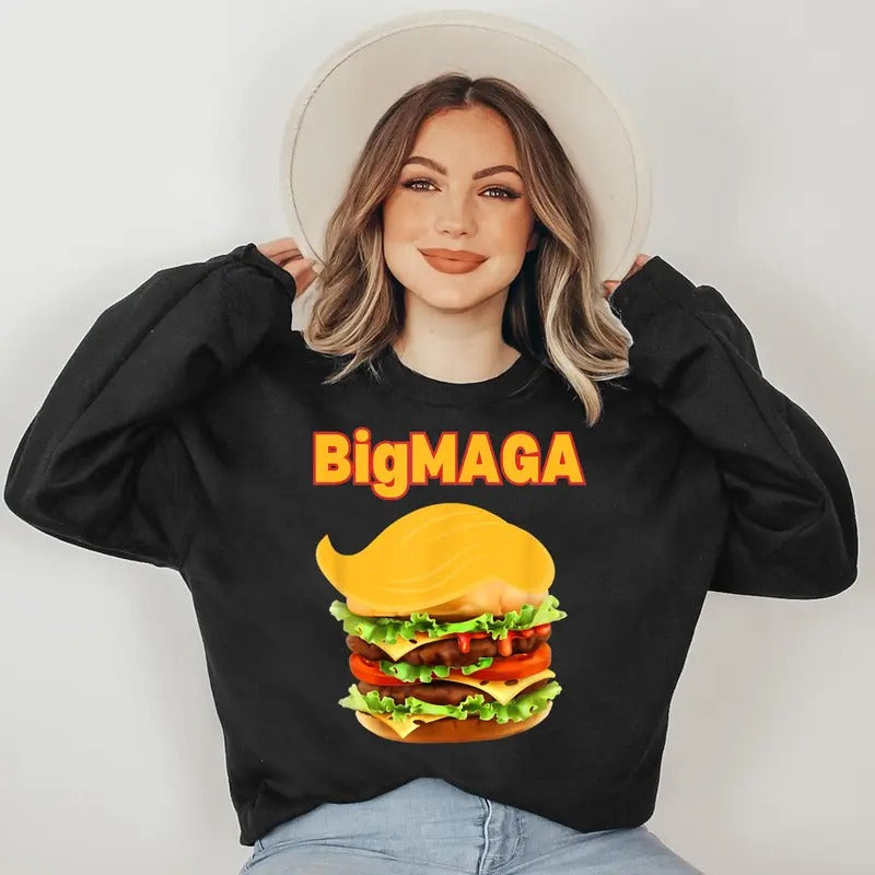 Donald Trump Cheeseburger Big MAGA Hamburger Sweatshirt T-Shirts, Hoodie | ZylaModa.com