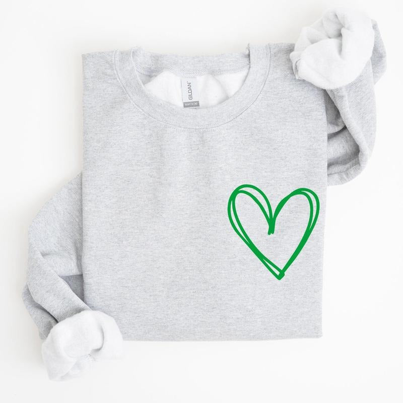 Double Heart, Pocket Print, St Patrick's Day Sweatshirt T-Shirts, Hoodie | ZylaModa.com