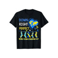 Down Right Perfect World Down Syndrome Awareness Day Tee Pure Cotton Casual Street Style Crew Neck Short Sleeve T-Shirt...