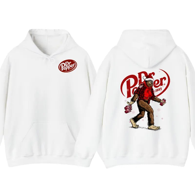 Dr Pepper Christmas Bigfoot 2 Sided Hoodie, Dr Pepper Christmas Bigfoot Sweatshirt Full Color For Men And Women,...