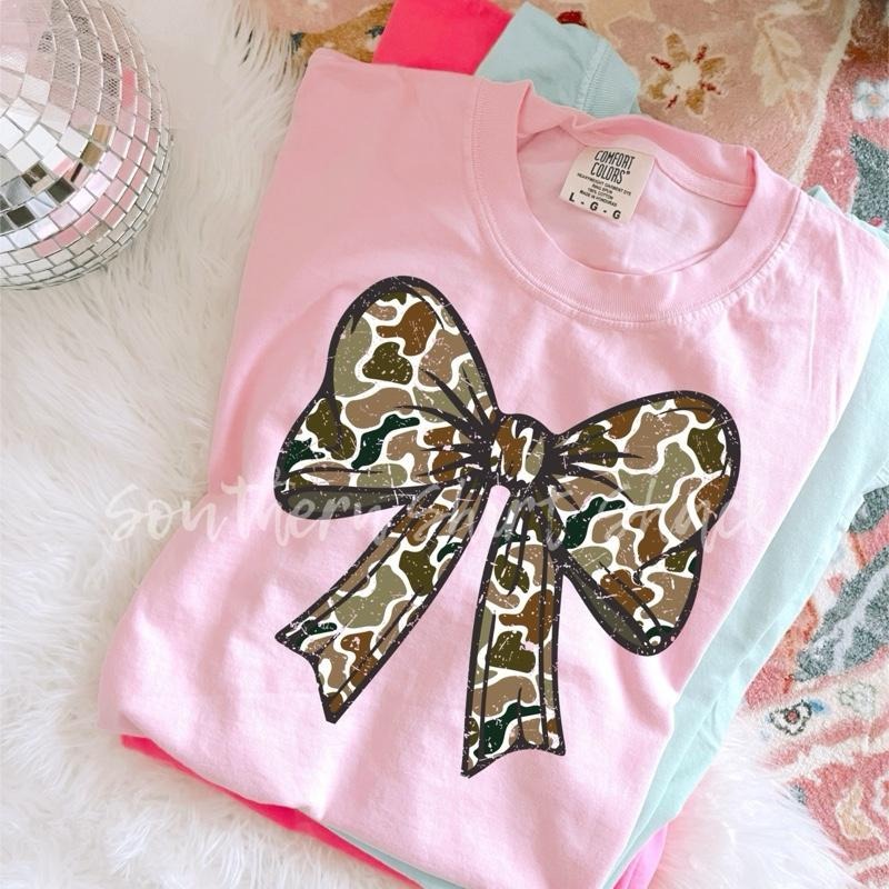 Duck Camo Bow T shirt  | Blossom comfort colors t shirt Hoodie, Sweatshirt | ZylaModa.com