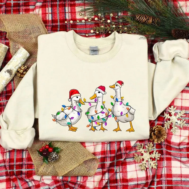 Duck Christmas Sweatshirt, Christmas Ducks Shirt, Funny Christmas Gifts, Funny Christmas Duck Sweatshirt, Duck Christmas...