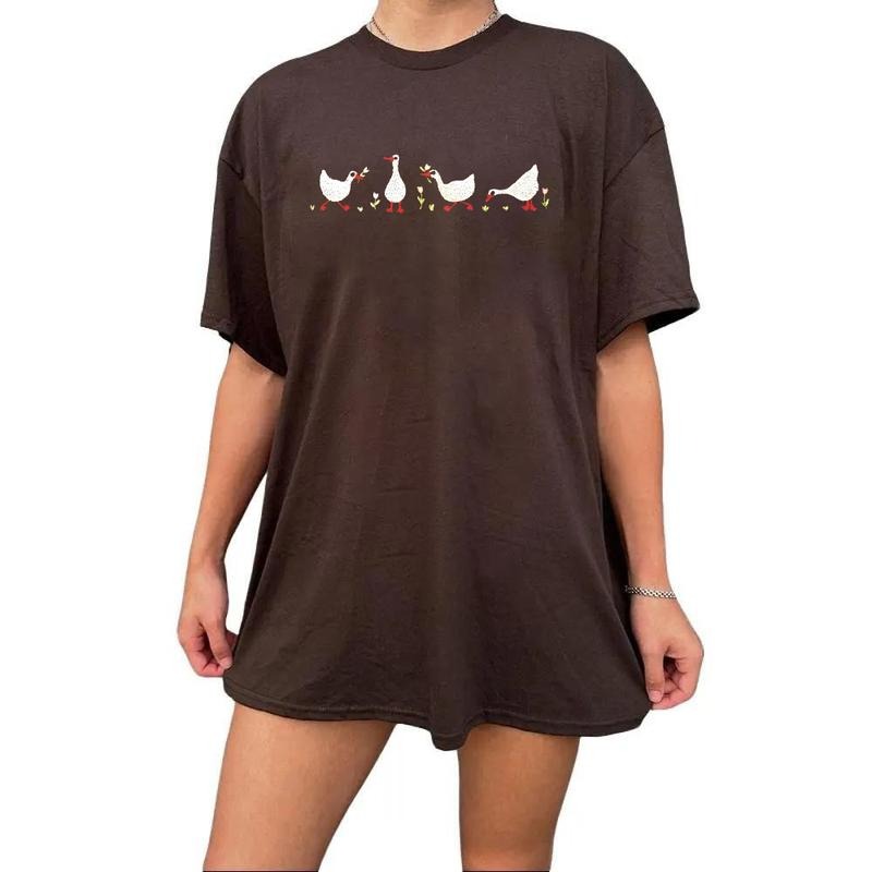 Duck Duck Tee Shirt, Ducks and Flowers Tee, Hoodie Sweatshirt Unisex Hunting Season 2025 Cotton Womenswear | ZylaModa.com