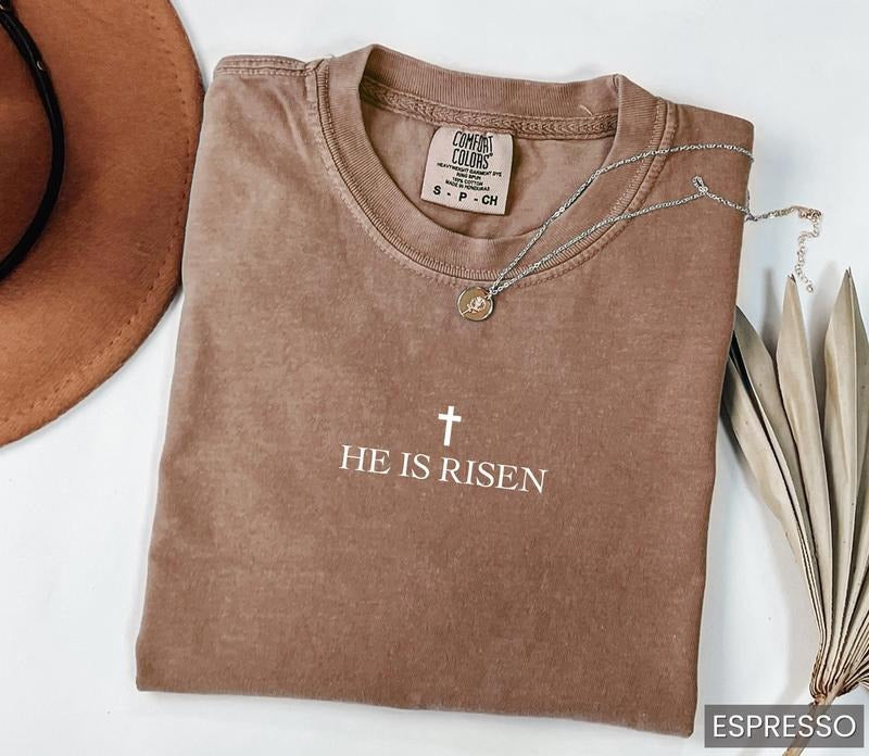 Easter Christian Shirt, He is Risen Shirt, Easter Jesus Tshirt, Religious Easter Gift, Christian Tee Religious Easter T...