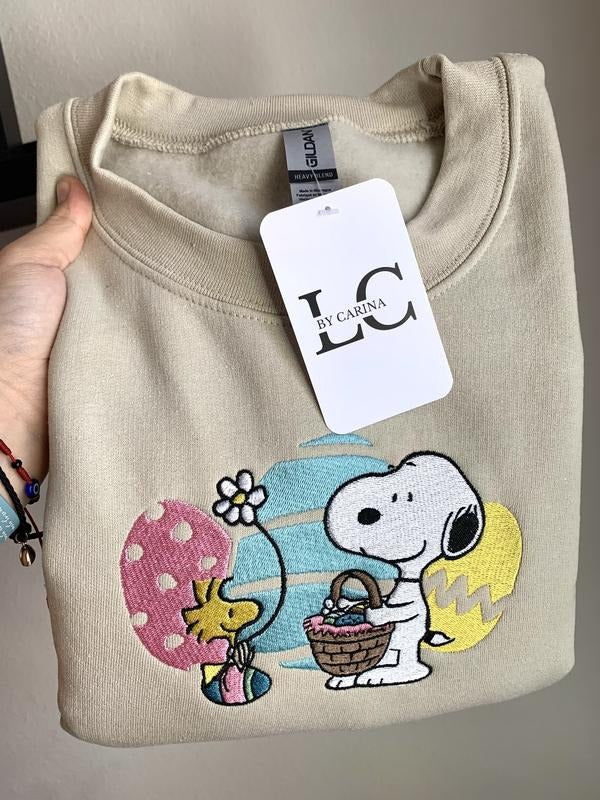 Easter Day Embroidered Sweatshirt - Cute Bunny Apparel - Custom Easter Jumper - Easter Apparel T-Shirts, Hoodie