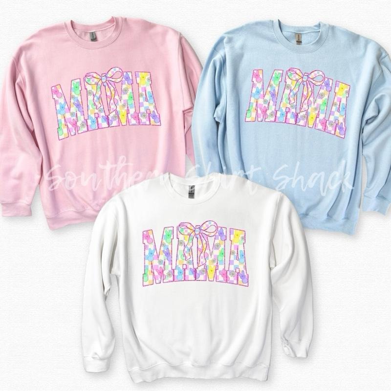 Easter Mama Sweatshirt | Peeps Easter Sweatshirt | Mama Sweatshirt T-Shirts, Hoodie | ZylaModa.com