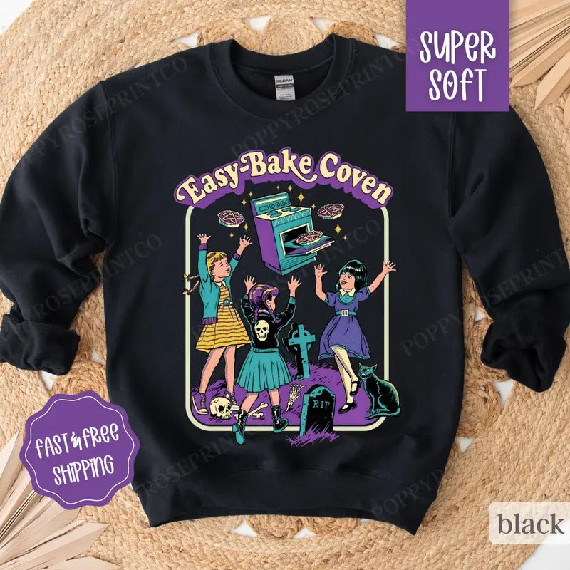 Easy Bake Coven Sweatshirt, Halloween Crewneck, Womens Sweatshirt, Fall Sweater T-Shirts, Hoodie | ZylaModa.com