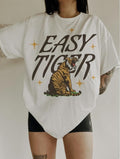 Easy Tiger Tee, Trendy aesthetic graphic tee, vintage inspired graphic tee Top Womenswear Hoodie, Sweatshirt | ZylaModa.com