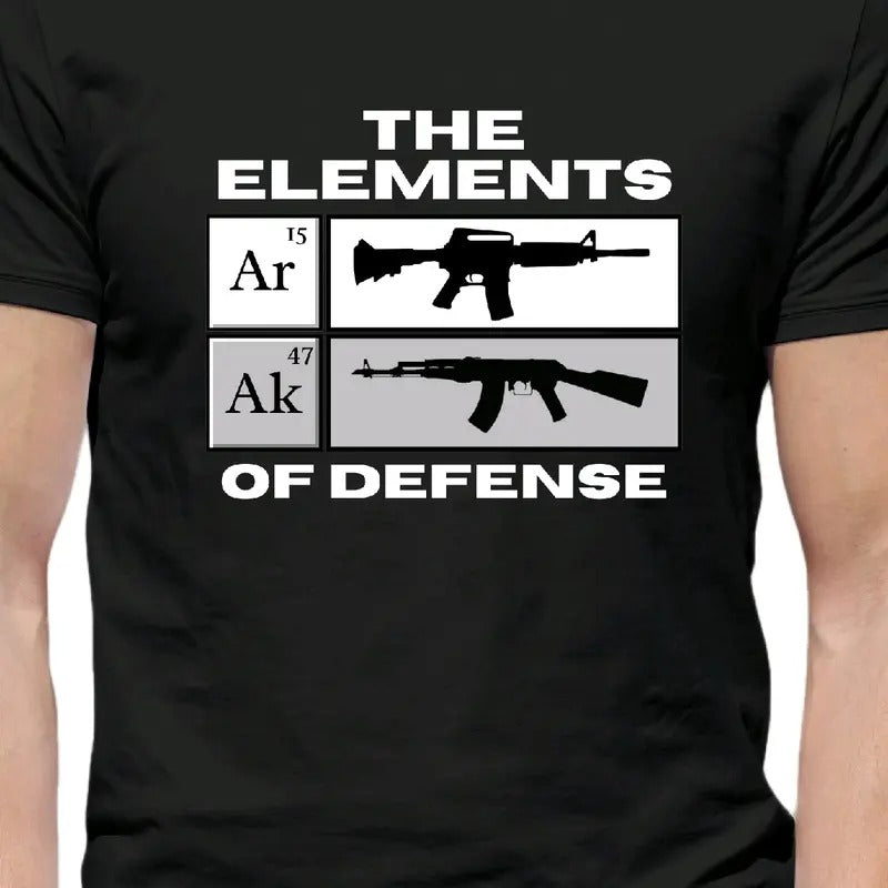 Elements of Defense: AR-15 and AK-47" T-shirt Menswear Crewneck t shirt Hoodie, Sweatshirt | ZylaModa.com