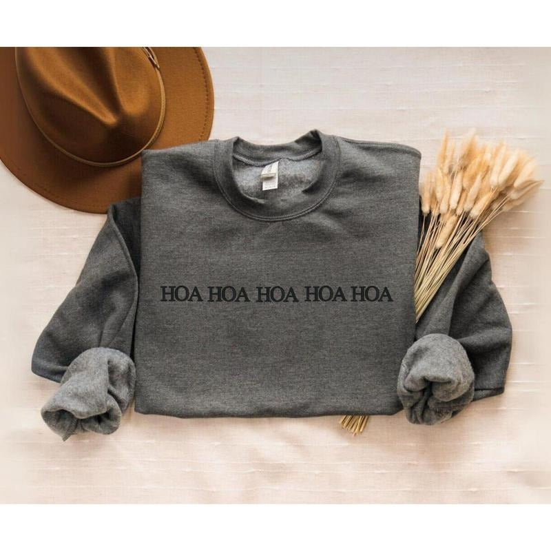 Embroidered Hoa Hoa Sweatshirt, Embroidery Crewneck,Hoa Hoa Hoa Season Sweater T-Shirts, Hoodie | ZylaModa.com