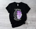 Epilepsy Awareness T-shirt, Floral Brain Epilepsy Survivor Shirt, Motivational Tee, Purple Ribbon Short Sleeve,...