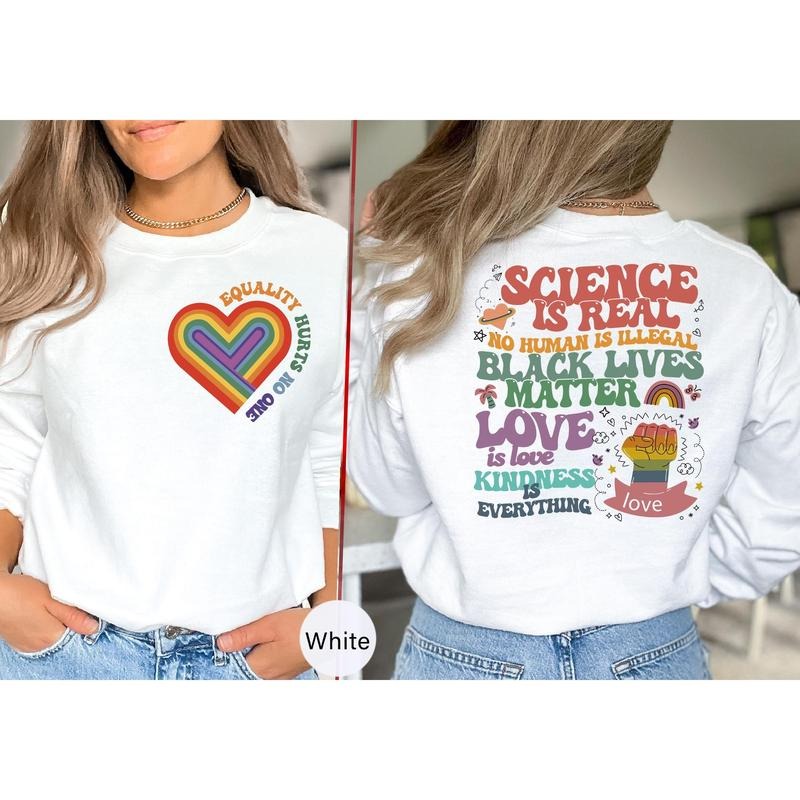 Equality Hurts No One T Shirt Hoodie Sweater Equal Rights Pride Shirt LGBT Sweatshirt Social Justice Gay Pride Hoodie...