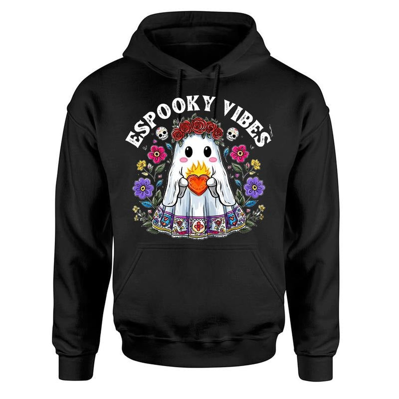 Espooky Vibes Halloween HoodieShirt, Mexican Ghost Conchas Spooky Conchas Tee Hoodie, Sweatshirt | ZylaModa.com