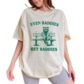 Even Baddies Get Saddies Vintage Tee, Raccoon Meme Graphic Tee Unisex, Funny Raccoon Mental Health Unisex Shirt, Unisex...