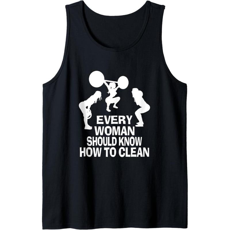 Every Woman should know how to clean funny workout gym top Tank Top Made in USA T-Shirts, Hoodie, Sweatshirt | ZylaModa.com