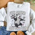 F%ck Around Find Out Opossum Sweatshirt - Ash Grey - Sublimation - Unisex Sizing T-Shirts, Hoodie | ZylaModa.com