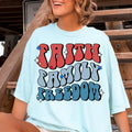 FAITH FAMILY FRIENDS SHIRT, 4TH OF JULY MEN SHIRT, UNISEX COTTON SHIRT, OVERSIZED HOLIDAY SUMMER SHIRT Comfort Fabric Top...
