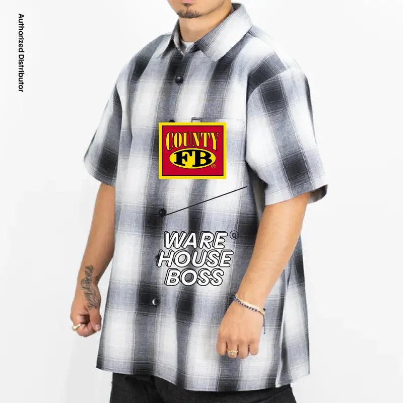 FB COUNTY Men's Short Sleeves Checker Flannel Shirts with Pocket FBCOUNTY Casual Two Toned Plaid Short Sleeve Checker...
