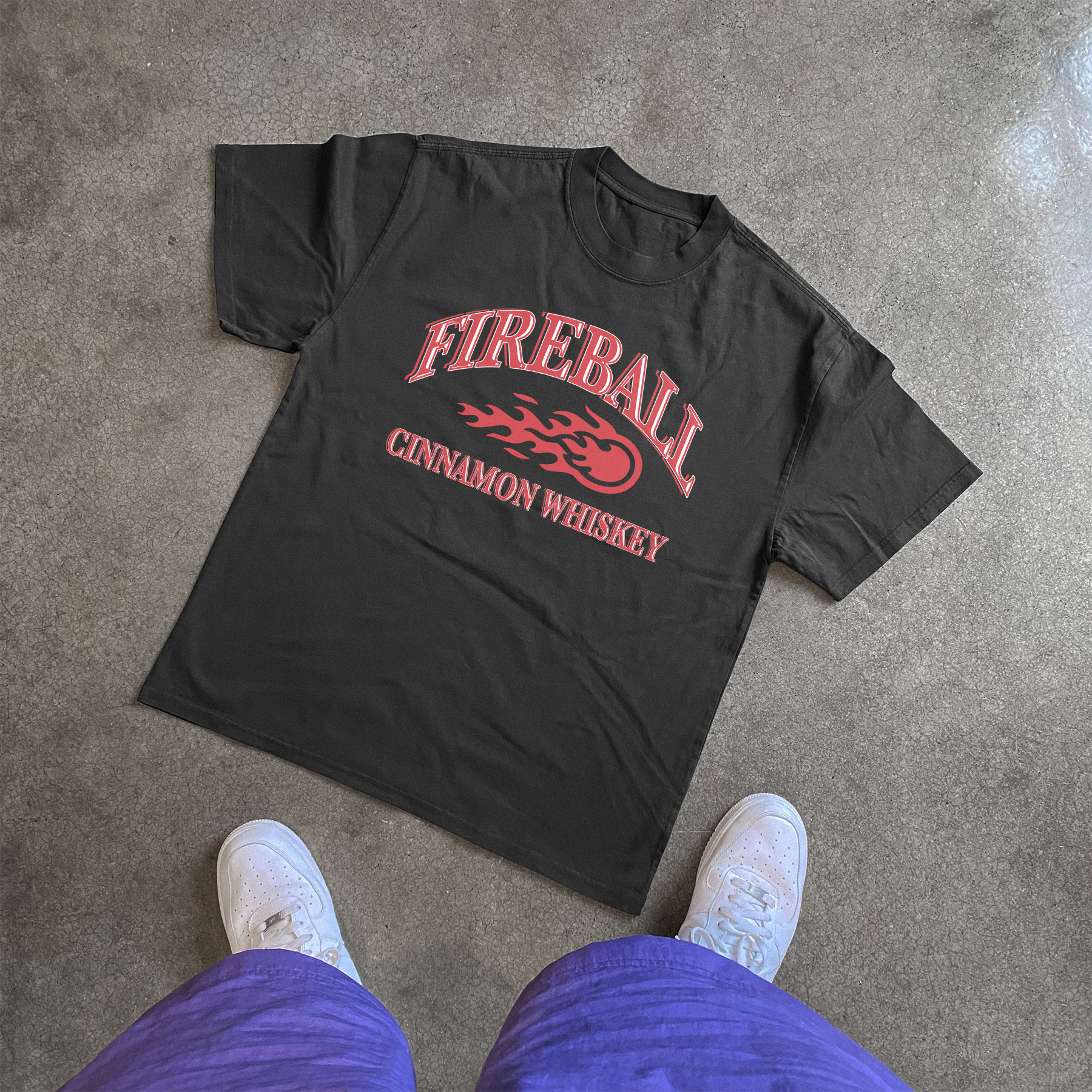 FIREBALL WHISKEY LOGO HEAVYWEIGHT BLACK T-SHIRT Hoodie, Sweatshirt | ZylaModa.com (Image 1)