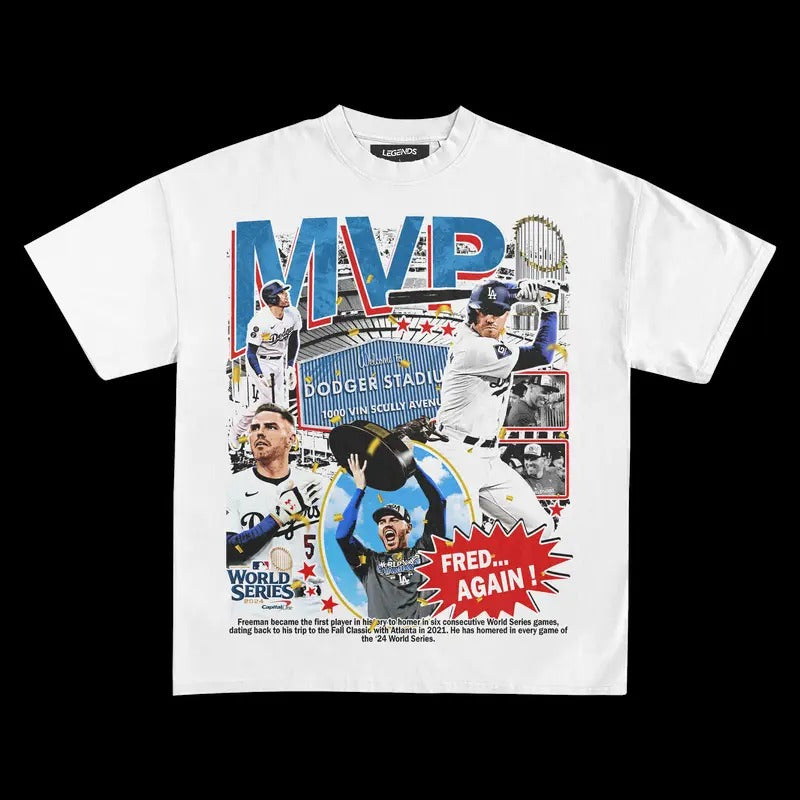 FREDDIE FREEMAN MVP 2024 VINTAGE TEE | MEN'S GRAPHIC T-SHIRT SWEATSHIRT HOODIE | GIFT FOR FAN | ZylaModa.com