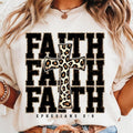 Faith Cross Tshirt, Leopard Print Christian Shirt, Faith-Based Shirt, Inspirational Religious Scripture Tee Hoodie,...