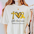 Faith Love Cure Shirt Faith Love Cure Gold Ribbon Childhood Cancer Awareness Tee Childhood Cancer Awareness Shirt...