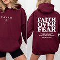Faith Over Fear Christian Hoodie Casual Street Style Fleece Pullover Hooded Sweatshirt Tops Trendy for Unisex, Perfect...