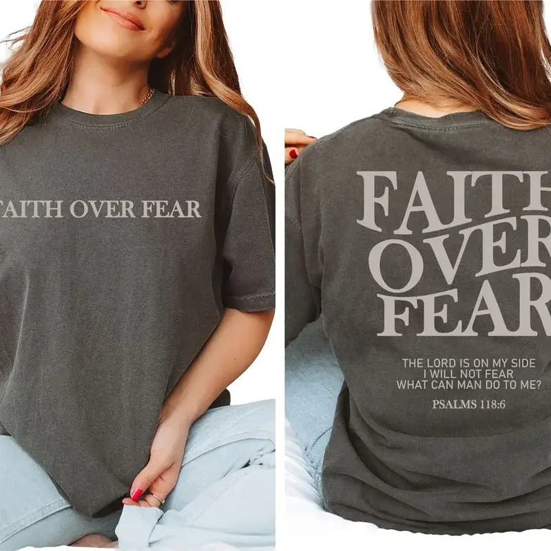 Faith Over Fear Christian Shirt ,Christian   shirt ,Jesus Christmas Shirts Cotton Top Hoodie, Sweatshirt | ZylaModa.com
