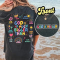 Faith Shirt Christian T-shirts God Is Bigger Comfort Colors Shirt Christian Gift Motivational Shirt Mental Health Shirts...