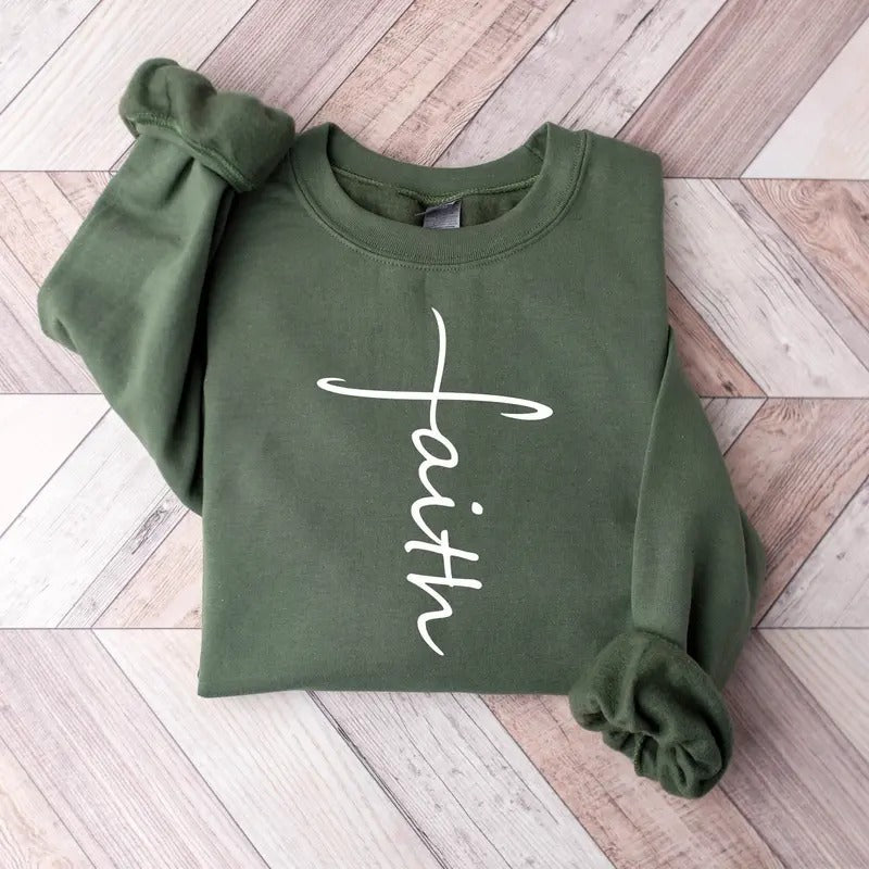Faith Sweatshirt, Faith Cross Shirt, Christian Gift, Faith Gift, Christian Shirt, Love and Grace Shirt, Believe Shirt,...