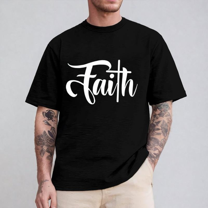 Faith T-Shirt Casual Style Crew Neck Short Sleeve T-Shirt Tops Trendy for Unisex, Perfect Gift Hoodie, Sweatshirt