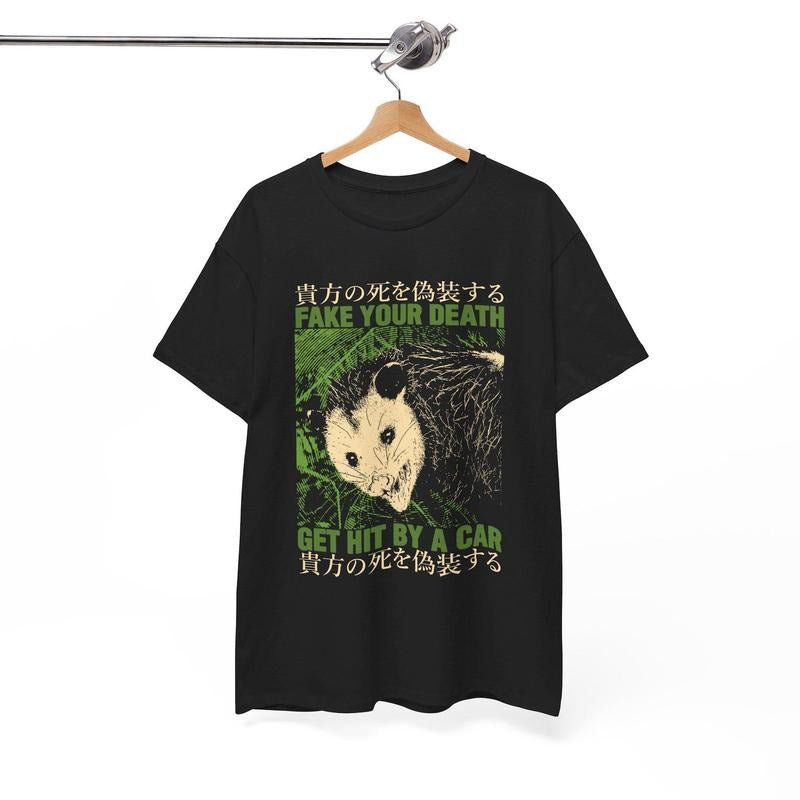 Fake Your Death Opossum Green Vintage T-Shirt Hoodie, Sweatshirt | ZylaModa.com